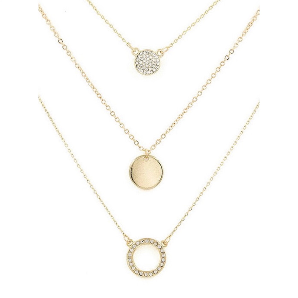 Last ☝️ Layered Coin/Rhinestone Necklace - Picture 3 of 3